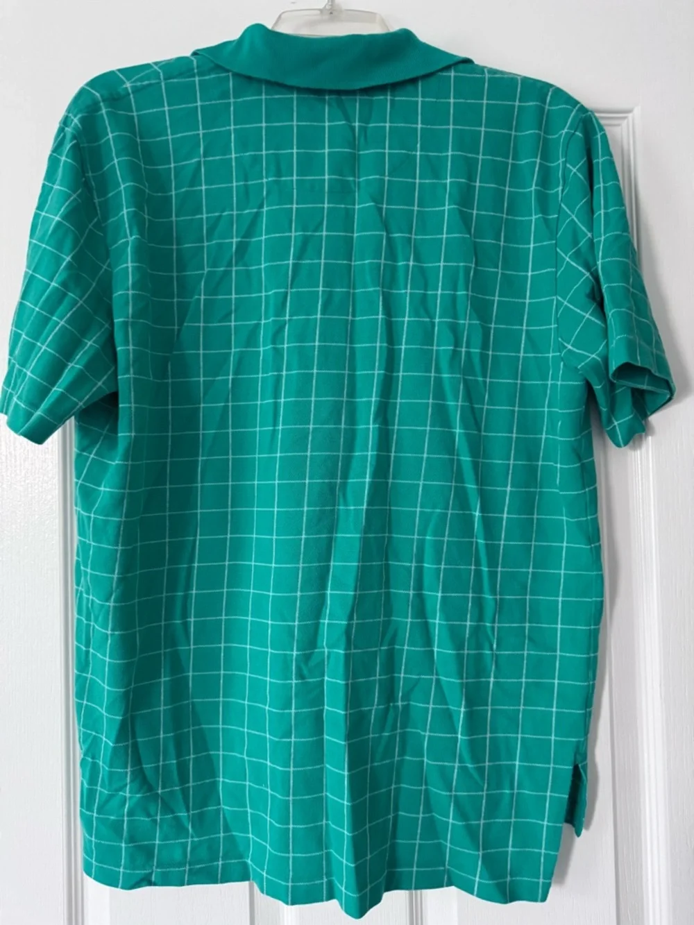 Polo Ralph Lauren Mens Large Teal Green Windowpane Polo Classic Preppy Luxury